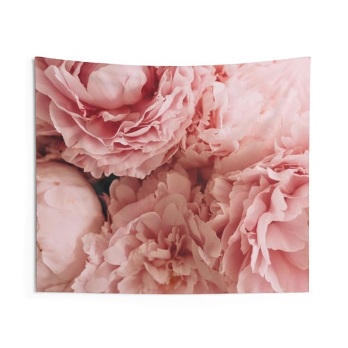 Pink Peony Floral Tapestry