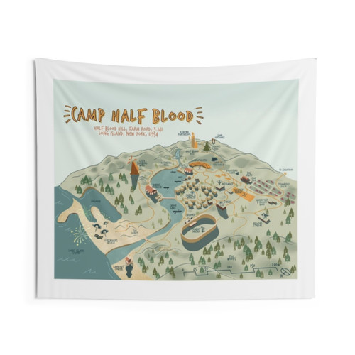 Map of Camp Half-Blood Tapestry for Percy Jackson Fans