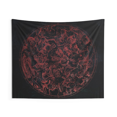 Vintage Constellation Tapestry Featuring Astrological Signs