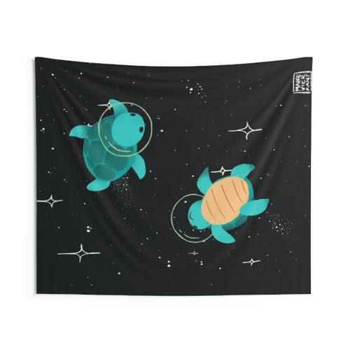Cosmic Turtle Tapestry: Celestial Space Animal Wall Decor