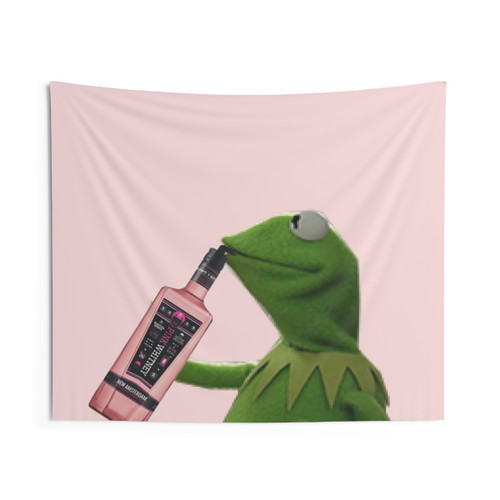Kermit the Frog sipping Pink Whitney tapestry