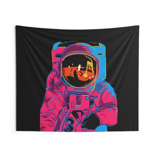 Trippy Rainbow Astronaut Tapestry - Space-Themed Wall Hanging