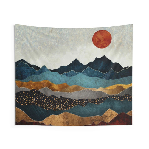 Amber Dusk Landscape Tapestry