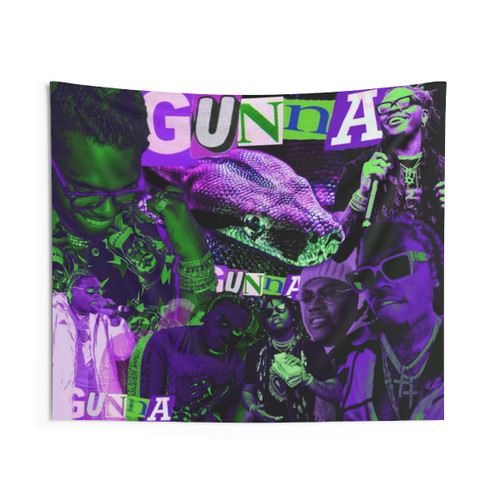 Gunna Slime Language Collage Tapestry
