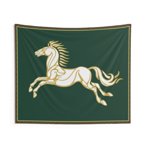 Banner of Rohan Tapestry Wall Hanging with Rohan Horse Emblem