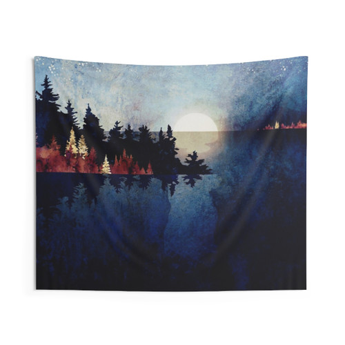 Autumn Moon Reflection Tapestry for Boho Home Decor