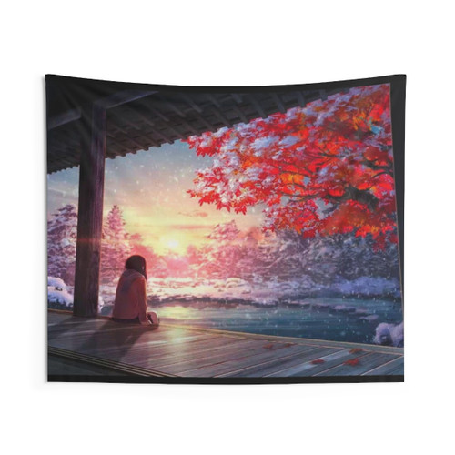 Anime Sunset Tapestry Wall Hanging