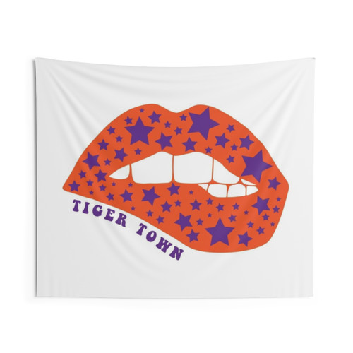Clemson Tigers Lip Bite Tapestry