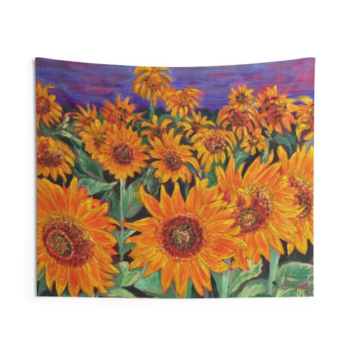 Sunflower Field Tapestry Wall Hanging