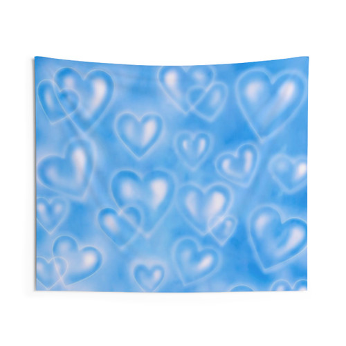 90s Blue Heart Backdrop Tapestry