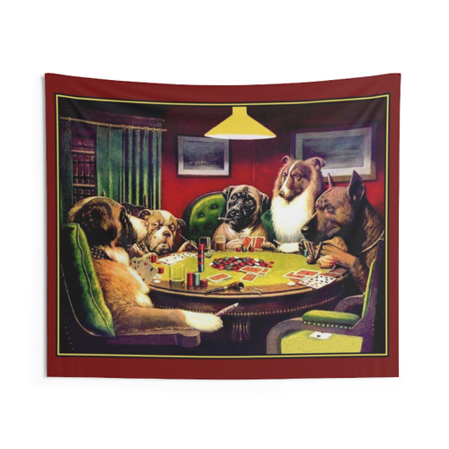 Vintage Dogs Playing Poker Tapestry