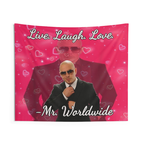 Vintage Pitbull Mr Worldwide Valentine Tapestry