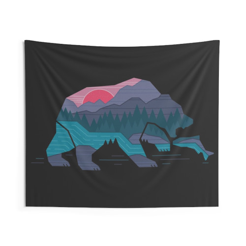 Bear Country Tapestry - Rustic Wilderness Nature Wall Decor