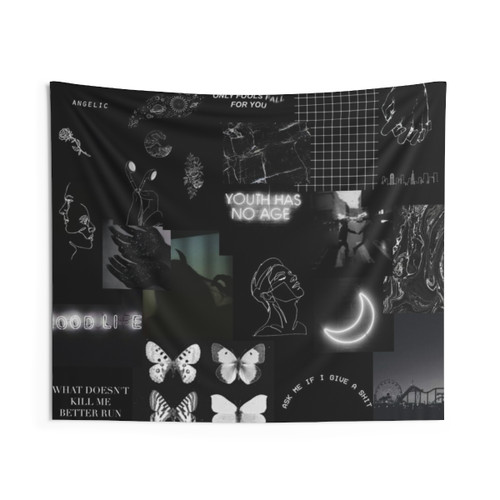 Black Aesthetic Collage Tapestry