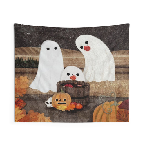 Apple Bobbing Tapestry for Halloween Decor