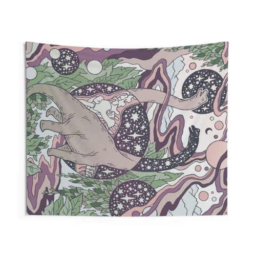 Jurassic Portal Dinosaur Art Tapestry - Purple Haze Palette