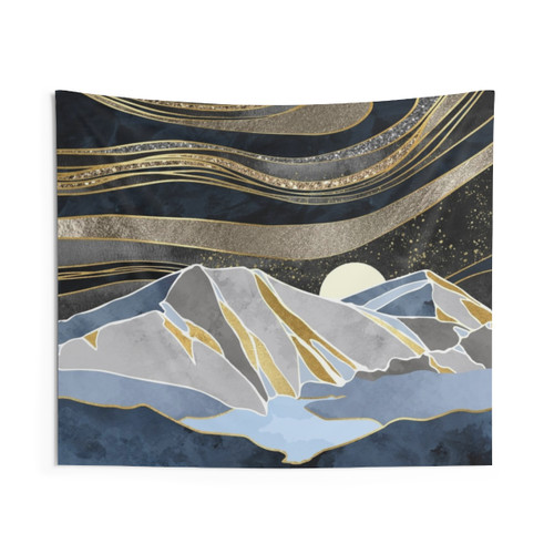 Metallic Sky Tapestry - Celestial Landscape Wall Hanging
