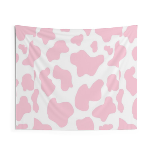 Pink Cow Print Aesthetic Tapestry