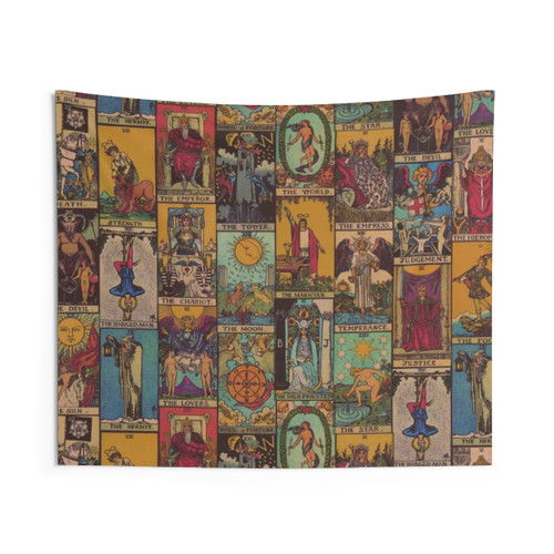 Vintage Tarot Major Arcana Patchwork Tapestry