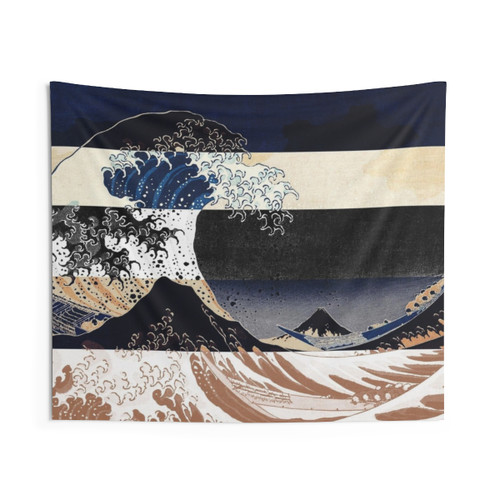 Great Wave Off Kanagawa Color Glitch Tapestry