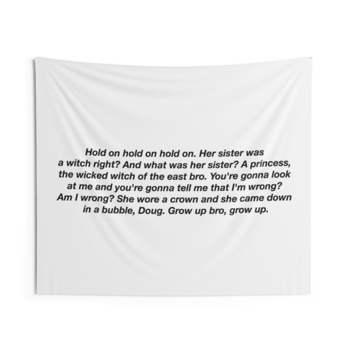 Funny meme tapestry featuring 'The Wicked Witch of the East'