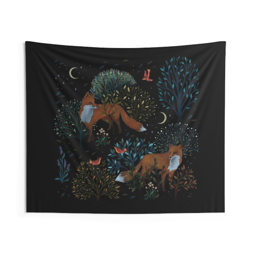 Enchanting Forest Fox Tapestry