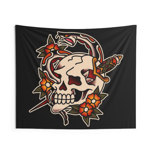 Salty-Dog Skull Motif Tapestry