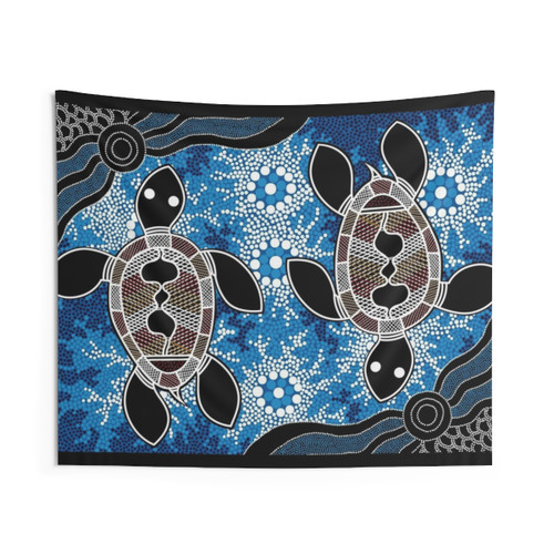 Aboriginal Art Sea Turtles Tapestry