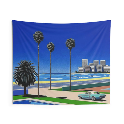 Hiroshi Nagai Vaporwave Tapestry - Retro 80s Wall Hanging