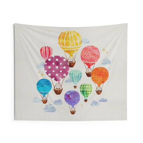 Colorful Hot Air Balloon Tapestry Wall Hanging