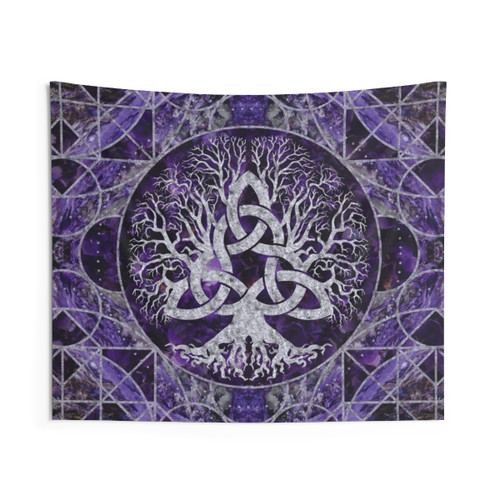 Tree of Life Celtic Tapestry with Triquetra & Amethyst
