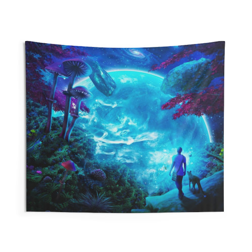Vibrant Lost Sky Fantasy Tapestry