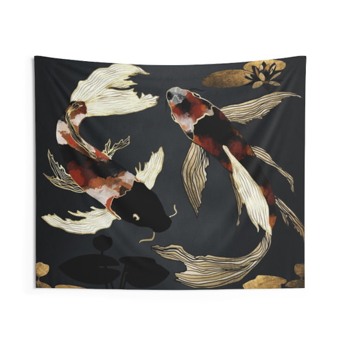 Metallic Koi IV Decorative Tapestry