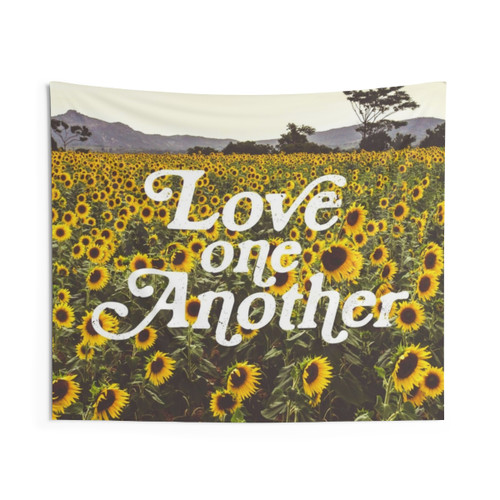 Love One Another Sunflowers Christian Tapestry