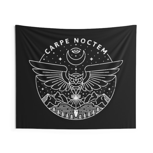Carpe Noctem Owl Night Tapestry