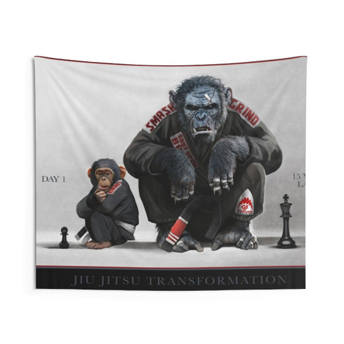 Chimp Transformation Martial Arts Tapestry