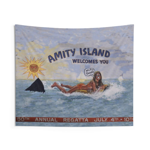 Jaws Amity Island Tapestry - Classic Movie Wall Decor