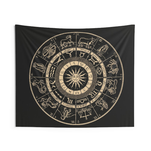 Hand Drawn Zodiac Astrology Tapestry