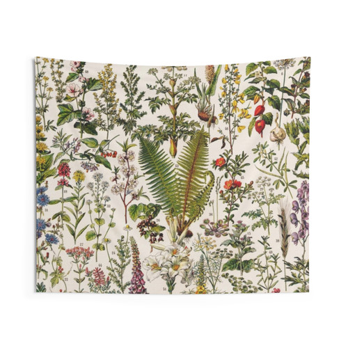 Vintage Botanical Tapestry - Adolphe Millot Medicinal Plant Poster