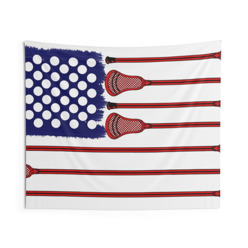 Lacrosse Themed Tapestry Wall Hanging