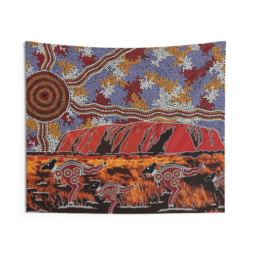 Authentic Aboriginal Art Uluru Tapestry