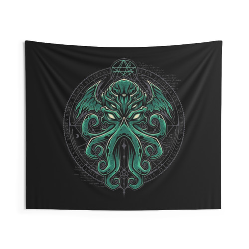 Cthulhu Tapestry - HP Lovecraft Inspired Horror Wall Decor