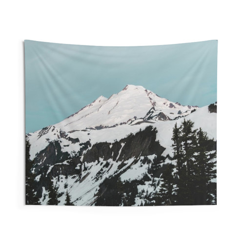 Mount Baker Baby Blue Pastel Mountain Tapestry