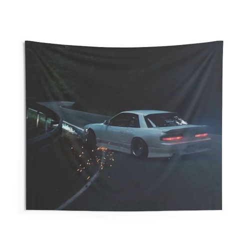 Retro JDM Drifting Tapestry Wall Hanging