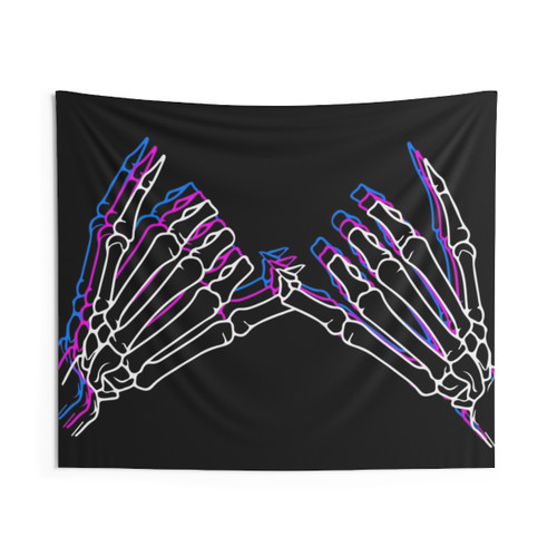 Edgy Skeleton Pinky Promise Tapestry
