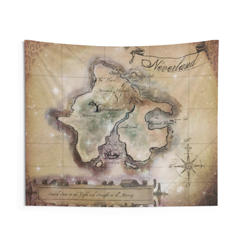 Classic Neverland Map Tapestry for King Size Beds