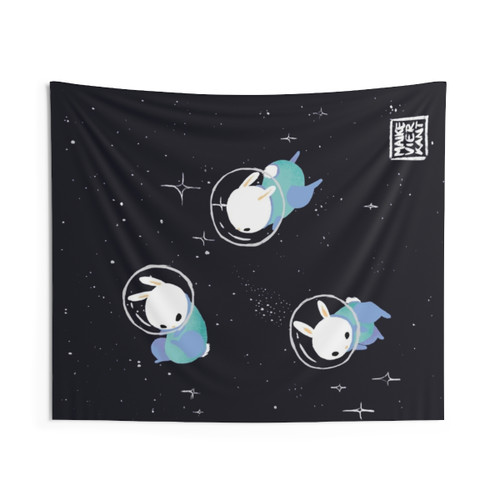 Space Bunnies Tapestry - Cute Galaxy Rabbit Wall Hanging