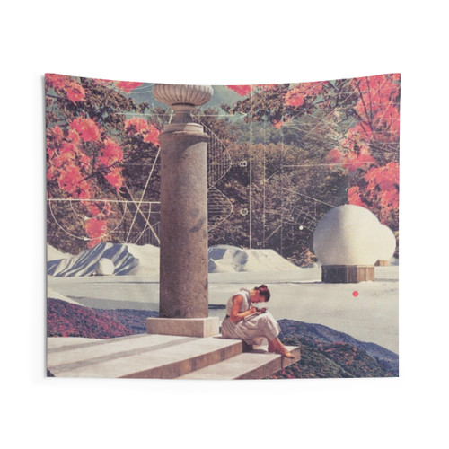 Vintage Floral Collage Tapestry