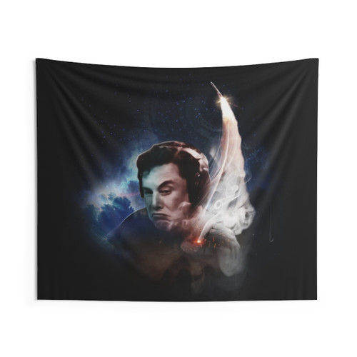 Elon Musk Blast Off Tapestry