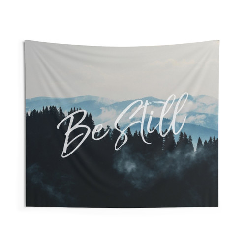 Be Still Inspirational Bible Verse Tapestry
